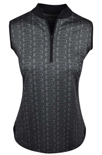 Snake Eyes Golf Ladies 1/4 Zip Sleeveless Mock Polo - Image 1