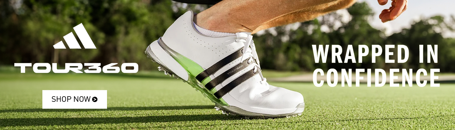 Adidas TOUR 360 Shoes - New For 2024 - Now Available at Rock Bottom Golf brand page - desktop image