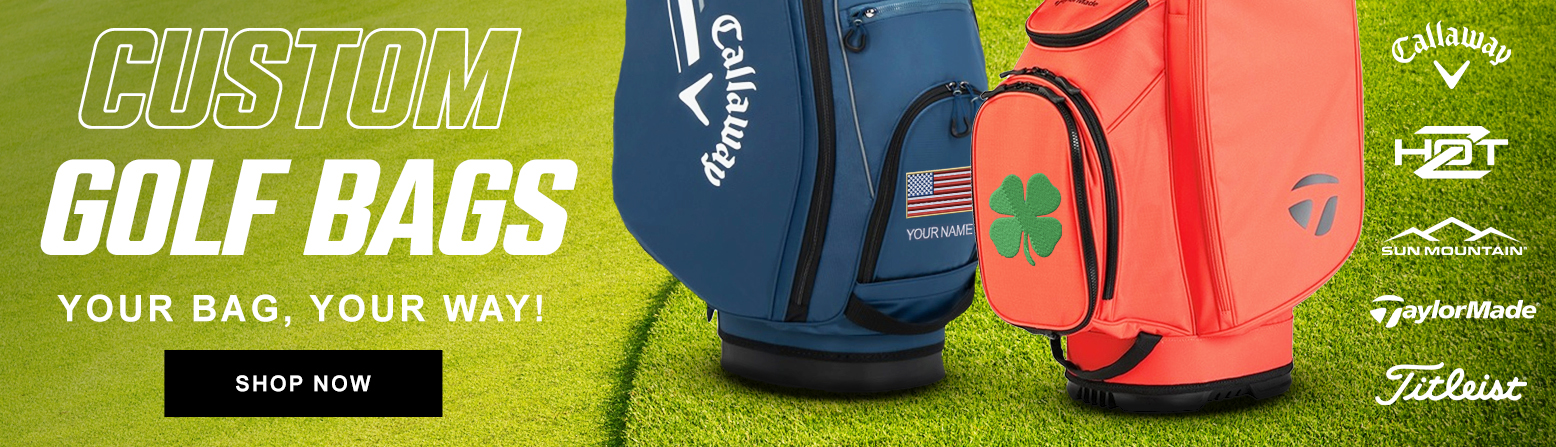 Personalize Your Golf Bag at Rock Bottom Golf brand page - desktop image