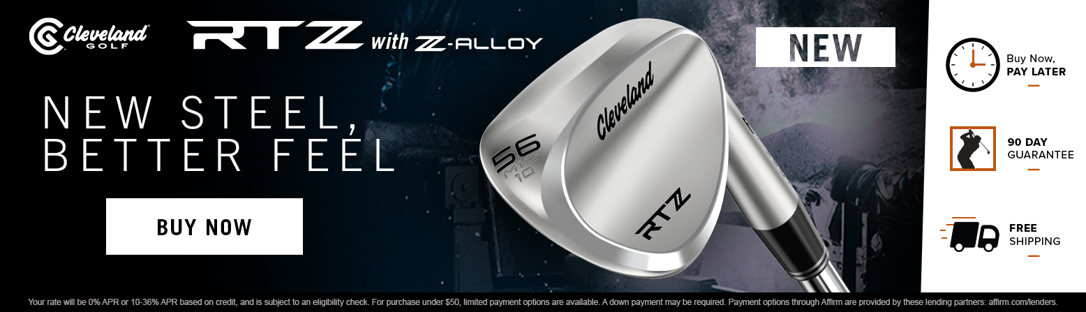 Cleveland Golf Clubs at Rock Bottom Golf brand page - desktop image